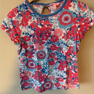Lily Pulitzer floral Red and Blue Women's Top